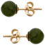Ohrstecker Kugel 333 Gold Gelbgold 2 Jade Steine grün Ohrringe Goldohrstecker