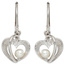 Ohrhänger Herz 925 Silber eismatt 2 Süßwasser Perlen Ohrringe Perlenohrringe