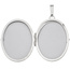 Medaillon oval für 2 Fotos 925 Sterling Silber matt Anhänger zum Öffnen