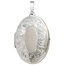 Medaillon oval für 2 Fotos 925 Sterling Silber matt Anhänger zum Öffnen