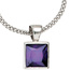 Anhänger quadratisch 925 Sterling Silber rhodiniert 1 Zirkonia lila