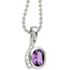 Anhnger 925 Sterling Silber rhodiniert mit Zirkonia lila violett