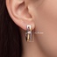 Creolen spitz 925 Sterling Silber bicolor vergoldet 2 Zirkonia Ohrringe
