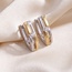 Creolen spitz 925 Sterling Silber bicolor vergoldet 2 Zirkonia Ohrringe