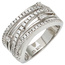 Damen Ring breit 925 Sterling Silber rhodiniert mit 78 Zirkonia Silberring