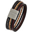 Armband Leder mehrfarbig mit mattiertem Edelstahl 20 cm Lederarmband breit