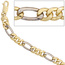 Figarokette 333 Gelbgold Weigold bicolor 45 cm Gold Kette Halskette Goldkette
