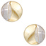 Ohrstecker rund 333 Gold Gelbgold bicolor mattiert Ohrringe Goldohrstecker