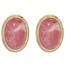 Ohrstecker oval 585 Gold Gelbgold 2 Rhodochrosite rosa Ohrringe
