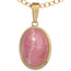 Anhänger oval 585 Gold Gelbgold 1 Rhodochrosit rosa Goldanhänger