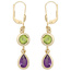 Boutons 585 Gold Gelbgold 2 Amethyste lila 2 Peridote grün Ohrringe Ohrhänger
