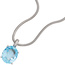 Anhänger oval 585 Gold Weißgold 1 Blautopas blau hellblau 5 Diamanten Brillanten