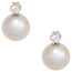 Ohrstecker 585 Weißgold 2 Süßwasser Perlen 2 Diamanten Brillanten Ohrringe