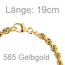 Kordelarmband 585 Gold Gelbgold 19 cm Armband Goldarmband Karabiner