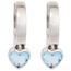 Kinder Creolen Herz 925 Sterling Silber 2 Zirkonia blau Ohrringe Kinderohrringe