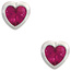 Kinder Ohrstecker Herz 925 Silber 2 Zirkonia rot Ohrringe Kinderohrringe