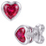 Kinder Ohrstecker Herz 925 Silber 2 Zirkonia rot Ohrringe Kinderohrringe