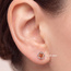 Ohrstecker rund 925 Sterling Silber rhodiniert 2 Zirkonia champagner Ohrringe