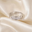 Damen Ring 925 Sterling Silber rhodiniert mattiert 5 Zirkonia Silberring