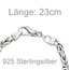 Königsarmband 925 Sterling Silber 23 cm Armband Silberarmband Karabiner