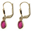 Boutons oval 585 Gold Gelbgold 2 Rubine rot Ohrringe Ohrhänger Goldohrringe