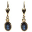 Boutons oval 585 Gold Gelbgold 2 Safire blau Ohrringe Ohrhänger Goldohrringe