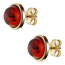 Ohrstecker rund 375 Gold Gelbgold 2 Bernsteine orange Ohrringe