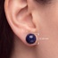 Ohrstecker rund 925 Sterling Silber 2 Goldfluss-Steine blau Ohrringe