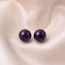 Ohrstecker rund 925 Sterling Silber 2 Goldfluss-Steine blau Ohrringe