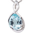 Anhänger 585 Gold Weißgold 5 Diamanten Brillanten 1 Blautopas blau Goldanhänger