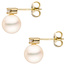 Ohrstecker 585 Gold Gelbgold 2 Süßwasser Perlen 2 Diamanten Brillanten Ohrringe