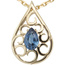 Anhänger Tropfen 585 Gold Gelbgold 1 blauer Saphir Tropfenform Goldanhänger