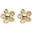 Ohrstecker Blume 333 Gold Gelbgold matt bicolor Ohrringe Goldohrstecker