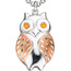 Anhänger Eule 925 Sterling Silber rotgold vergoldet bicolor 2 Zirkonia orange