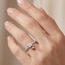 Damen Ring Kugel 925 Sterling Silber bicolor 1 Zirkonia Kugelring