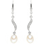 Boutons 925 Silber 2 Süßwasser Perlen mit 14 Zirkonia Ohrhänger Perlenohrringe
