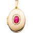 Medaillon oval 333 Gold Gelbgold Zirkonia 1 Rubin pink zum ffnen fr 2 Fotos
