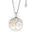 Collier Kette mit Anhänger Lebensbaum Edelstahl bicolor 46 cm verkürzbar