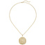 Collier Kette mit Anhänger rund Edelstahl gold farben beschichtet 46 cm