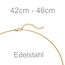 Collier Kette mit Anhänger rund Edelstahl gold farben beschichtet 46 cm