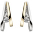 Creolen 925 Sterling Silber bicolor vergoldet 2 Zirkonia Ohrringe