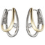 Creolen 925 Sterling Silber bicolor vergoldet 2 Zirkonia Ohrringe