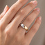 Damen Ring 925 Sterling Silber bicolor vergoldet matt 1 Zirkonia Silberring