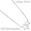Collier Halskette Sterne 925 Silber mit Zirkonia 45 cm Kette Silberkette
