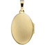 Medaillon oval für 2 Fotos 585 Gold Gelbgold matt Anhänger zum Öffnen
