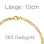 Zwillings-Panzerarmband 585 Gelbgold 19 cm Gold Armband Goldarmband