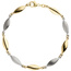 Armband 585 Gold Gelbgold Weigold bicolor matt 19,5 cm Goldarmband