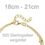 Armband 2-reihig 925 Sterling Silber gold vergoldet 5 Zirkonia 21 cm verkürzbar
