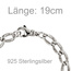 Panzerarmband 925 Sterling Silber mit Struktur 19 cm Armband Silberarmband