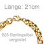 Erbsarmband 925 Sterling Silber gold vergoldet 21 cm Armband